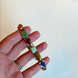 Vintage Make Your Own Goldtone Multicolor Gemstone Bracelet